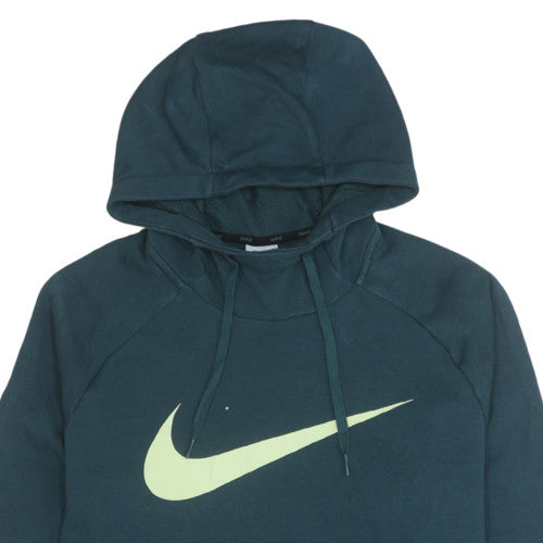 Nike Men's Green Pullover Hoodie L Dri-FIT Logo Sportswear