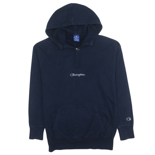 Champion Men's Blue Small 1/2 Zip Fleece Hoodie