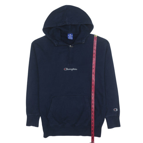 Champion Men's Blue Small 1/2 Zip Fleece Hoodie