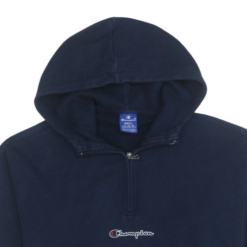 Champion Men's Blue Small 1/2 Zip Fleece Hoodie