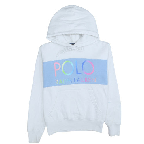 Polo Ralph Lauren Women White Pullover Hoodie S Hooded Logo Cotton Blend