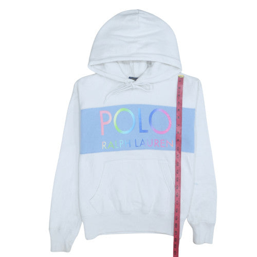 Polo Ralph Lauren Women White Pullover Hoodie S Hooded Logo Cotton Blend