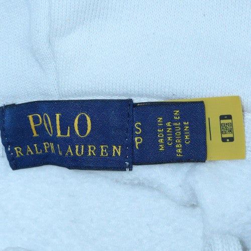 Polo Ralph Lauren Women White Pullover Hoodie S Hooded Logo Cotton Blend