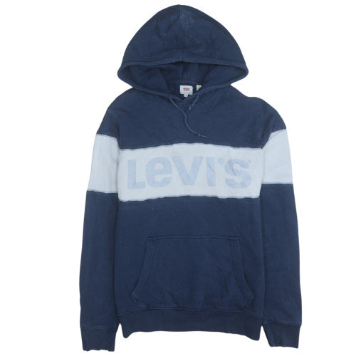 Levi's Men's Blue Pullover Hoodie Medium Cotton Logo