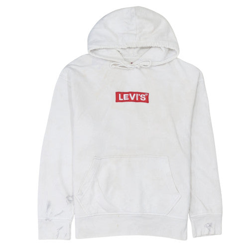 Levi's Men's White Relaxed Fit Logo Pullover Hoodie Size M