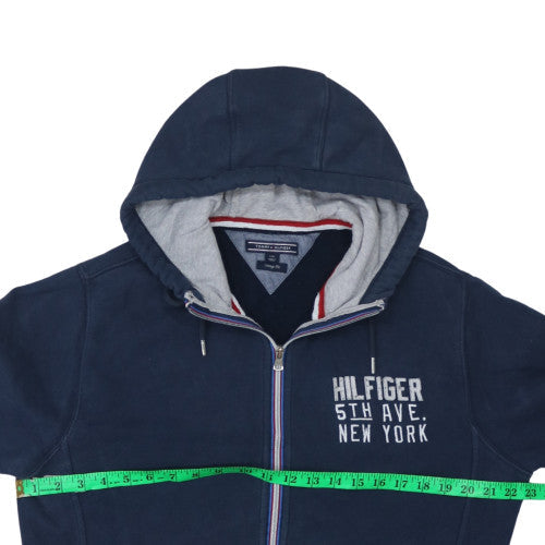 Tommy Hilfiger Men's Navy Full Zip Hoodie L Vintage Fit Cotton Blend
