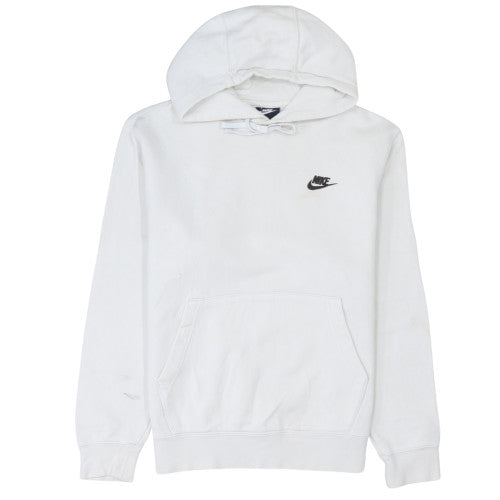 Nike Men White Regular Pullover Hoodie Size S Sports Fleece