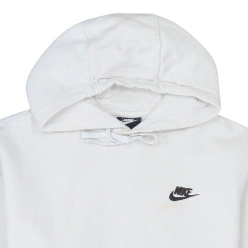 Nike Men White Regular Pullover Hoodie Size S Sports Fleece