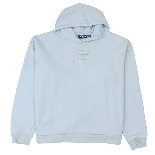 Fila Women’s Blue 2XL Pullover Hoodie Rhinestone Logo