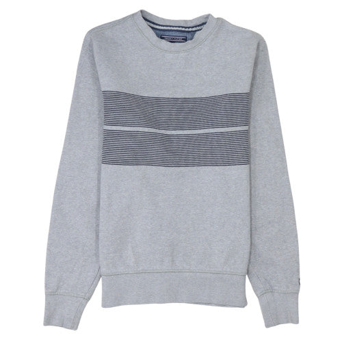 Tommy Hilfiger Men's Grey Striped Vintage Fit Sweatshirt S
