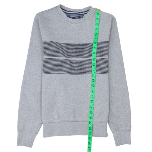 Tommy Hilfiger Men's Grey Striped Vintage Fit Sweatshirt S