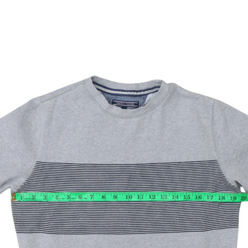 Tommy Hilfiger Men's Grey Striped Vintage Fit Sweatshirt S