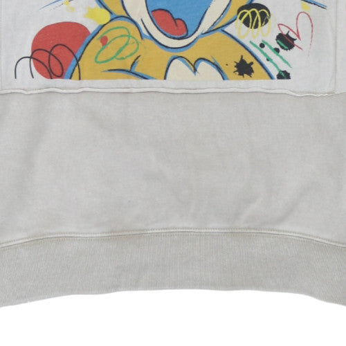 Tom and Jerry Men's Grey XS Crew Neck Graphic Sweatshirt