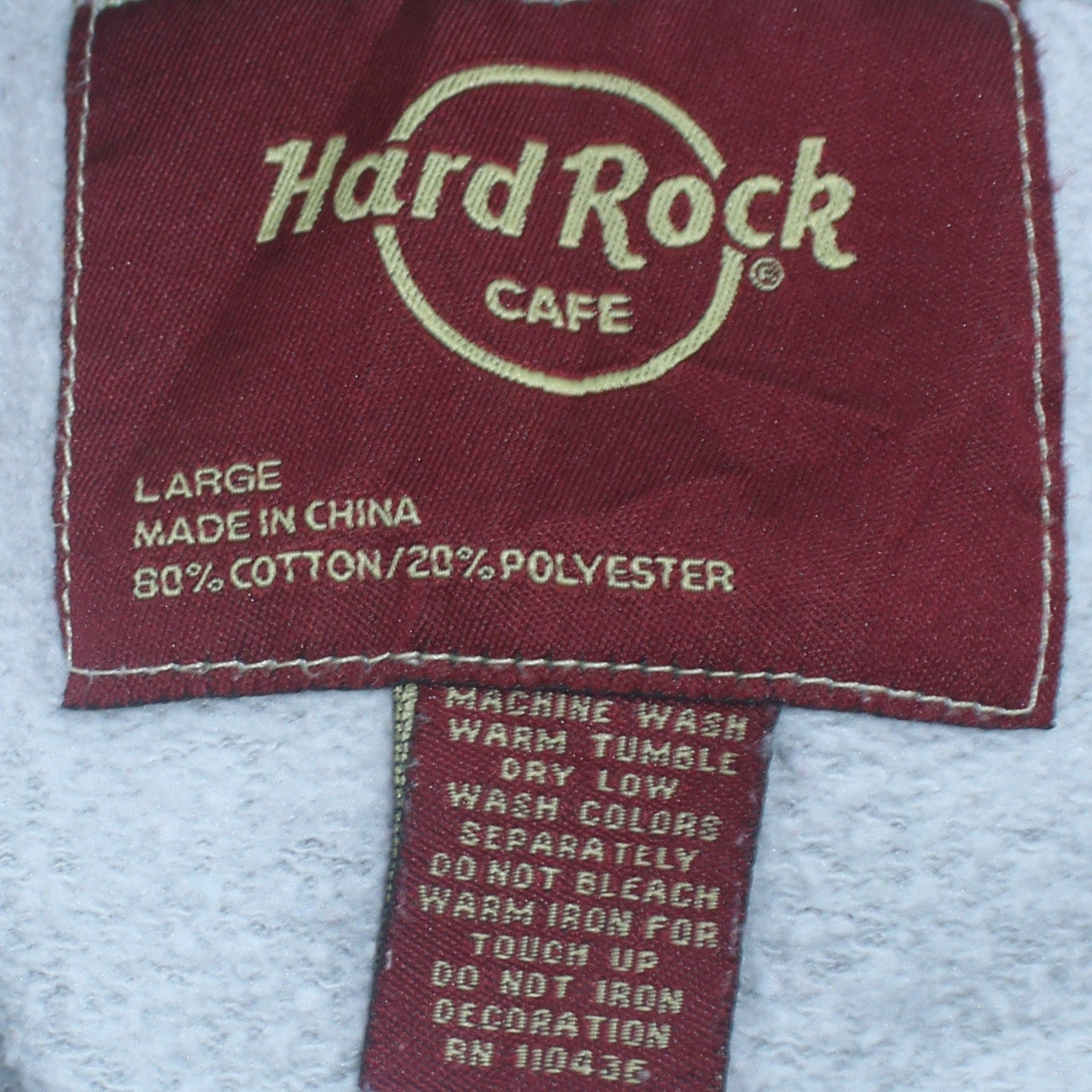 Hard Rock Cafe Men’s Grey Pullover Hoodie Large Music Logo