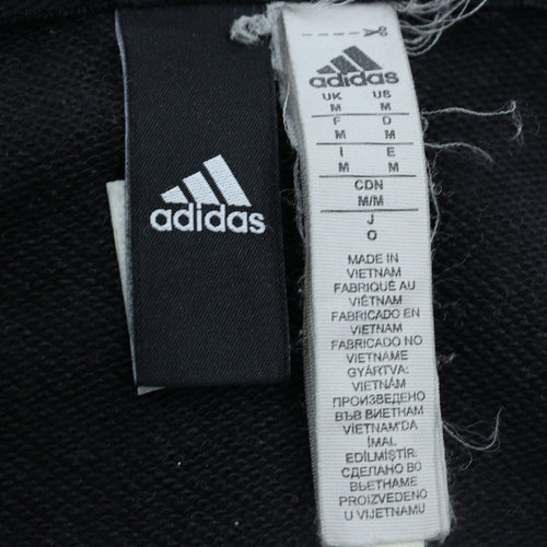 Adidas Mens Black Full Zip Hoodie Size M Sports Fleece