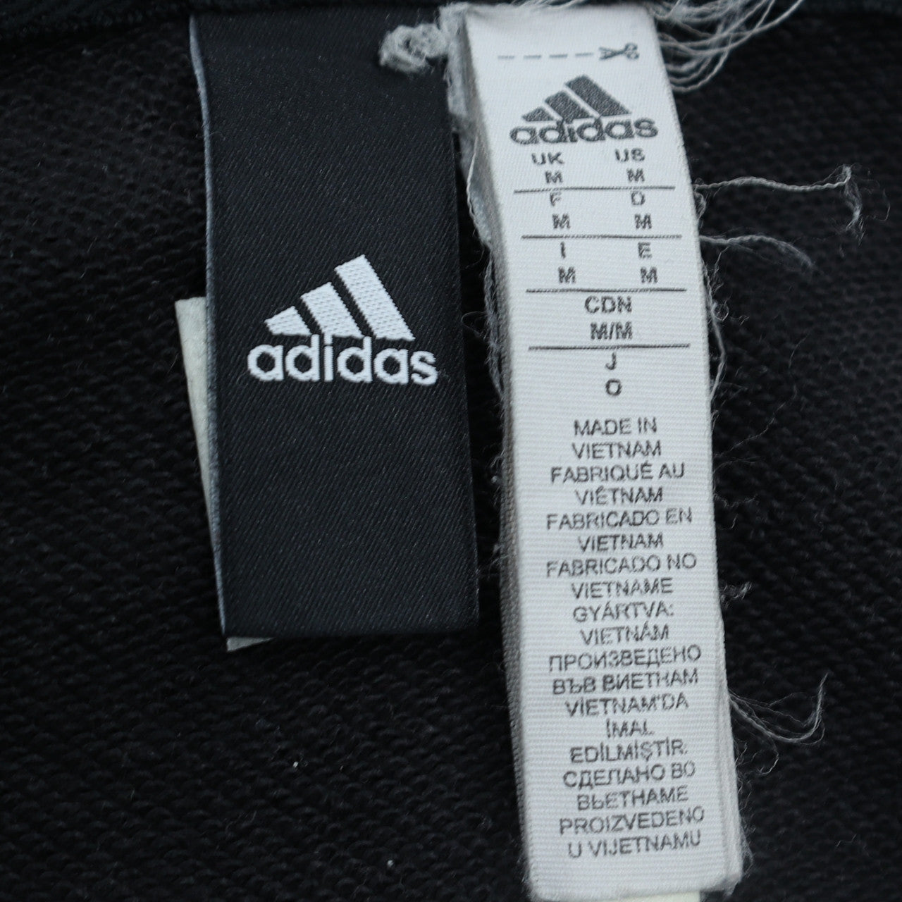 Adidas Mens Black Full Zip Hoodie Size M Sports Fleece