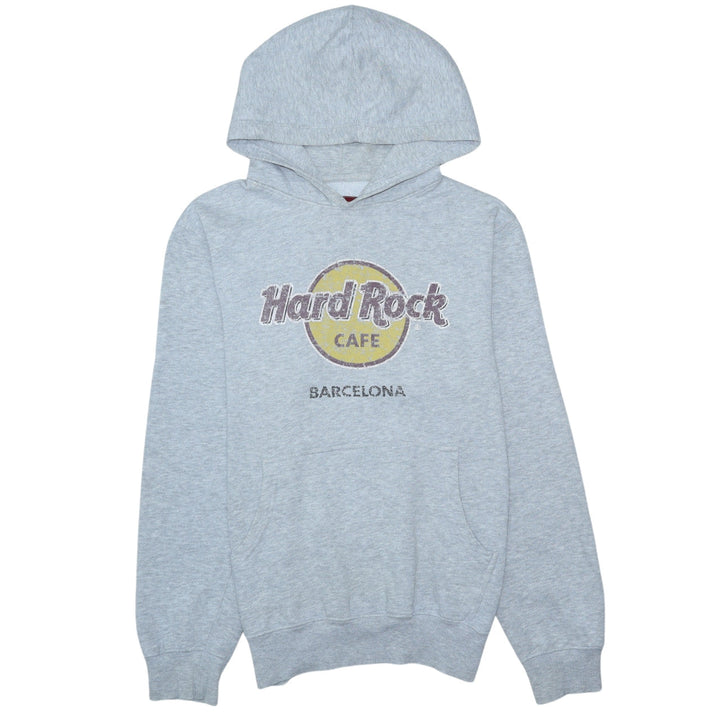 Hard Rock Cafe Barcelona Grey Pullover Hoodie Men's Medium Cotton Blend