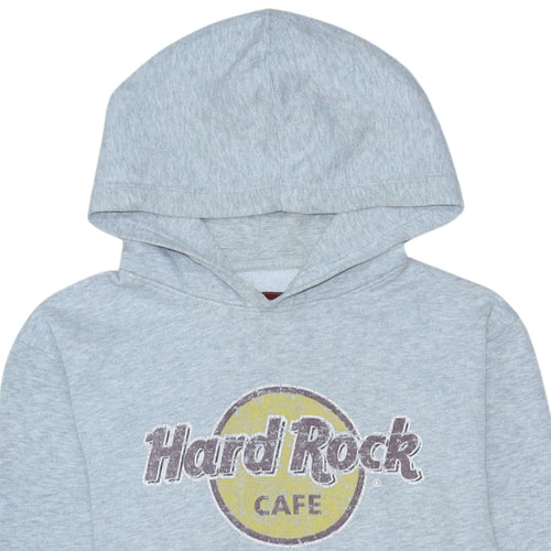 Hard Rock Cafe Barcelona Grey Pullover Hoodie Men's Medium Cotton Blend