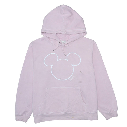 Disney H&M Womens Pink Hooded Pullover Sweatshirt XL Relaxed Fit