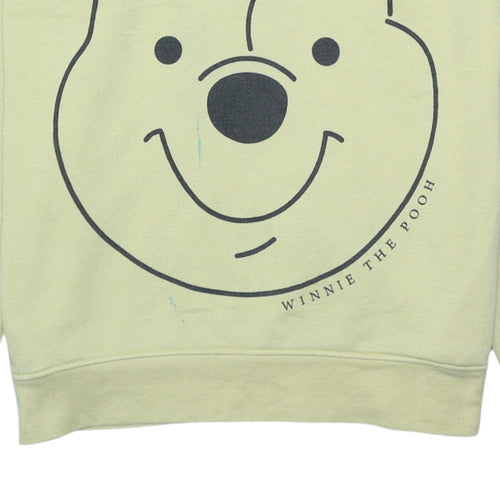 Disney Womens Beige Winnie The Pooh Hooded Pullover Hoodie M