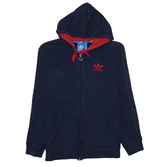 Adidas Men Blue Full Zip Hoodie Size M Sports Fleece Jacket