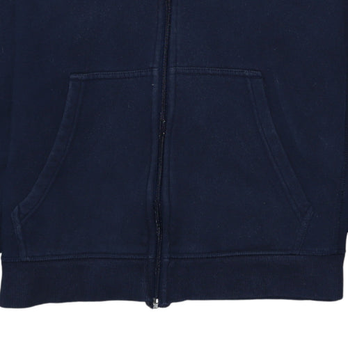 Adidas Men Blue Full Zip Hoodie Size M Sports Fleece Jacket