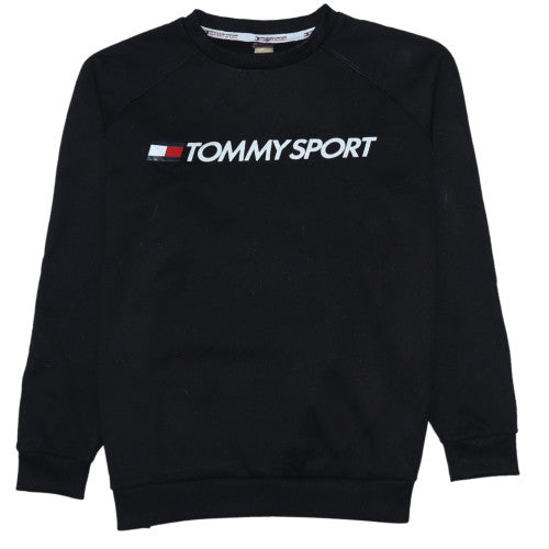 Tommy Sport Mens Black Crew Neck Sweatshirt Size M Classic Fit