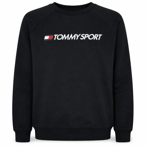 Tommy Sport Mens Black Crew Neck Sweatshirt Size M Classic Fit