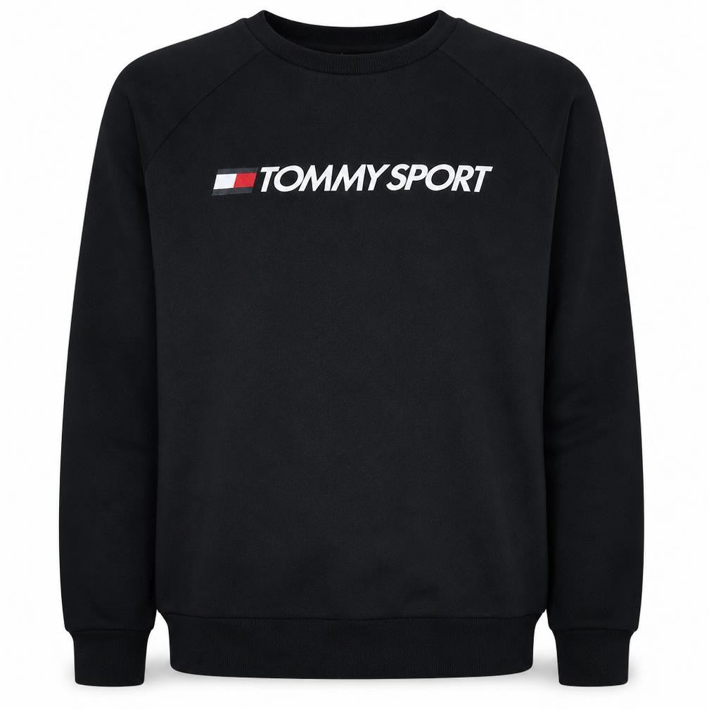 Tommy Sport Mens Black Crew Neck Sweatshirt Size M Classic Fit