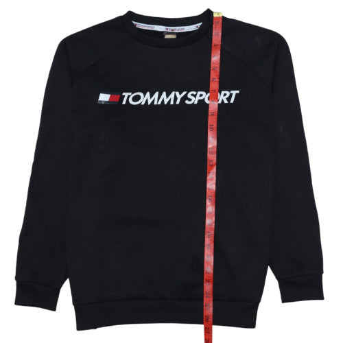 Tommy Sport Mens Black Crew Neck Sweatshirt Size M Classic Fit