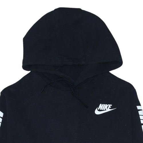 Nike Men's Black Pullover Hoodie L Sportswear Logo Fleece