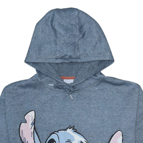 Disney Women’s Blue Stitch Hoodie L 14/16 Pullover Hooded Sweatshirt
