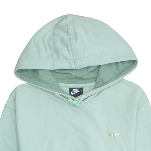 Nike Women Mint Green Pullover Hoodie Size M Cotton Blend