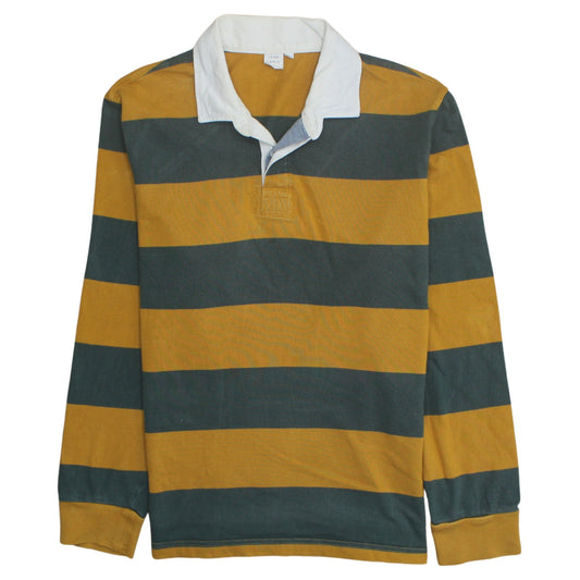 John Lewis Men's Multicoloured XL Rugby Stripe Collared Sweatshirt