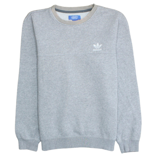 Adidas Mens Grey Crew Neck Sweatshirt S Regular Fit Pullover