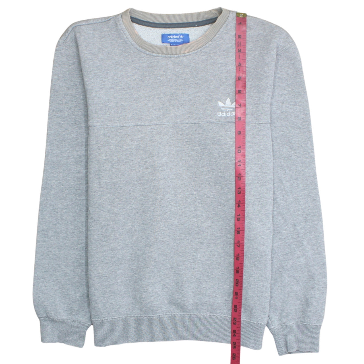 Adidas Mens Grey Crew Neck Sweatshirt S Regular Fit Pullover