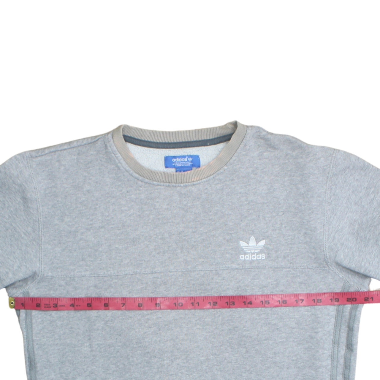 Adidas Mens Grey Crew Neck Sweatshirt S Regular Fit Pullover