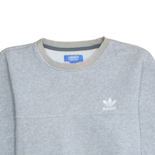 Adidas Mens Grey Crew Neck Sweatshirt S Regular Fit Pullover