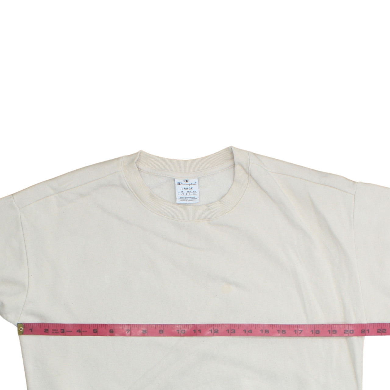 Champion Women Beige Large Pullover Sweatshirt with Logo Print