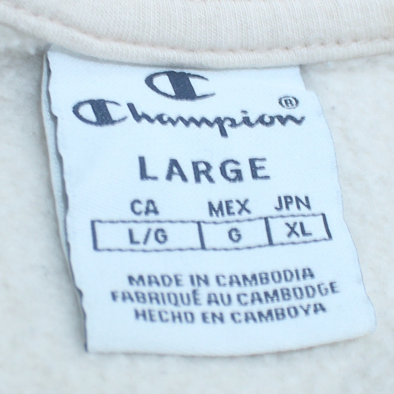 Champion Women Beige Large Pullover Sweatshirt with Logo Print