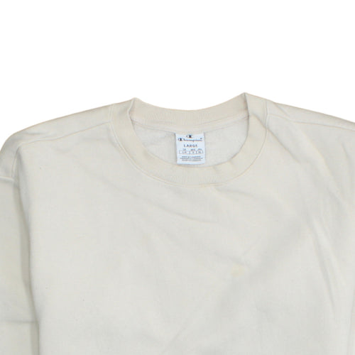 Champion Women Beige Large Pullover Sweatshirt with Logo Print