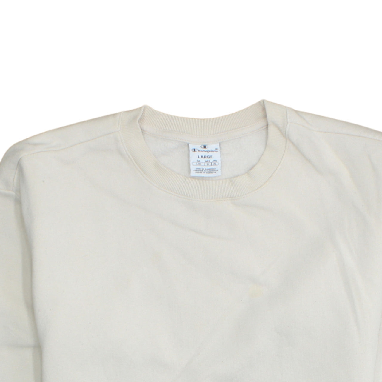 Champion Women Beige Large Pullover Sweatshirt with Logo Print