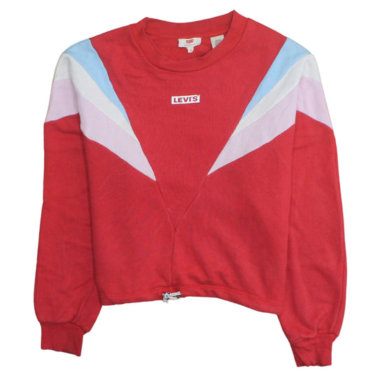 Levi's Women's Red Colourblock Pullover Sweatshirt XS