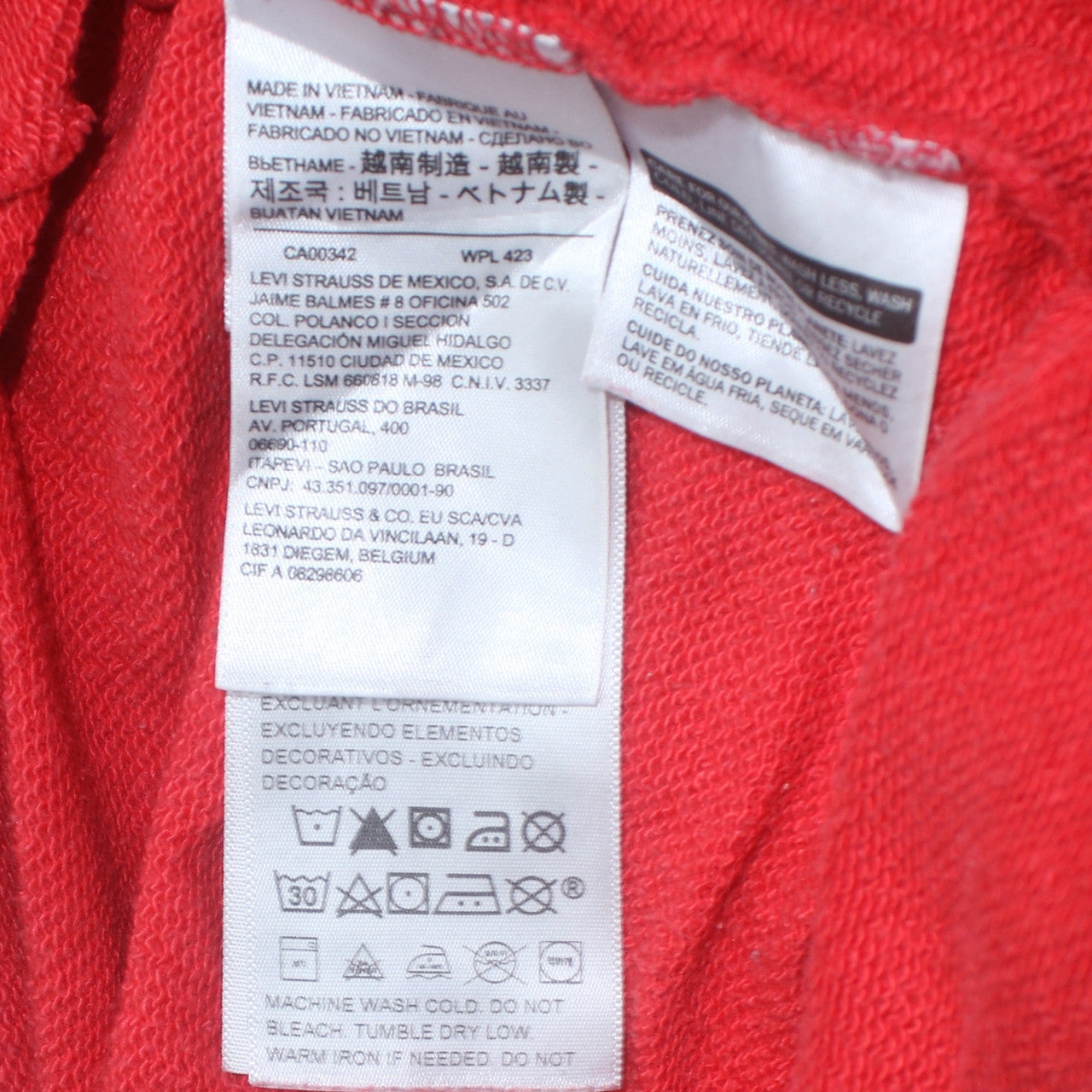 Levi's Women's Red Colourblock Pullover Sweatshirt XS