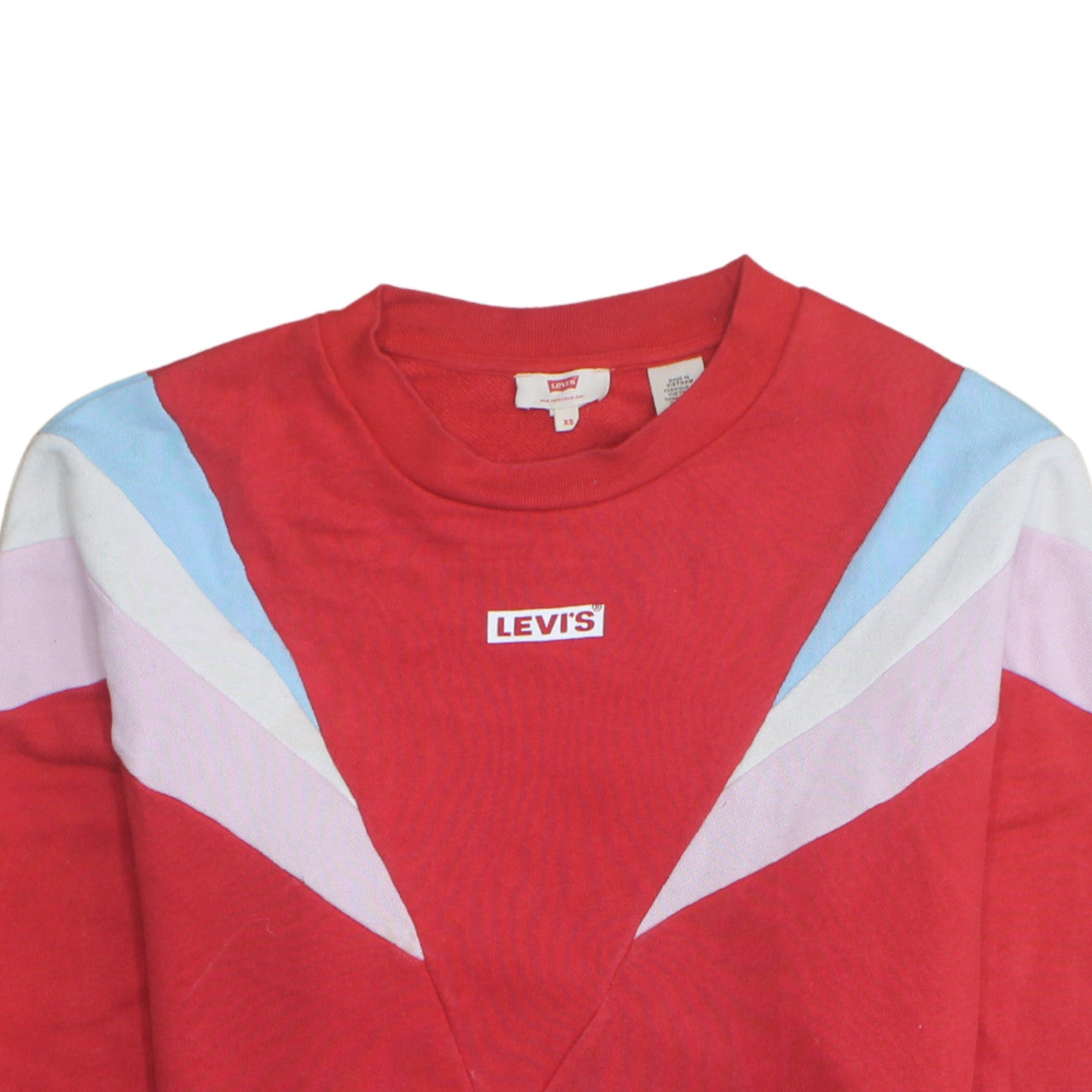 Levi's Women's Red Colourblock Pullover Sweatshirt XS