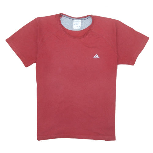 Adidas Men's Red Short Sleeve Crew Neck Cotton T-Shirt Size M