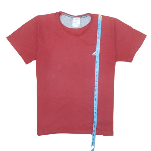 Adidas Men's Red Short Sleeve Crew Neck Cotton T-Shirt Size M