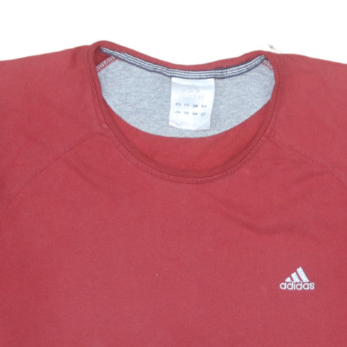 Adidas Men's Red Short Sleeve Crew Neck Cotton T-Shirt Size M