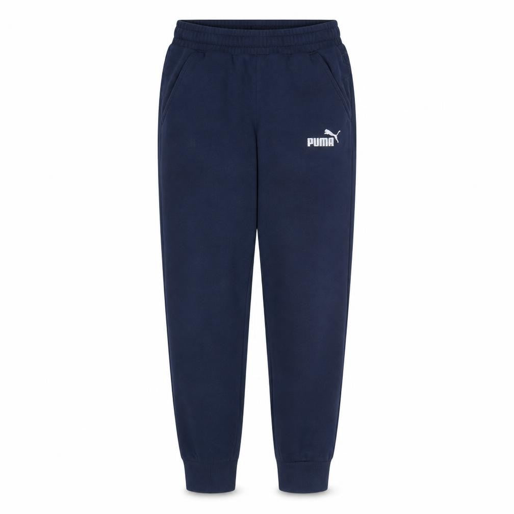Front view of Puma Men's Blue Regular Fit Sweatpants, size S, Sportswear