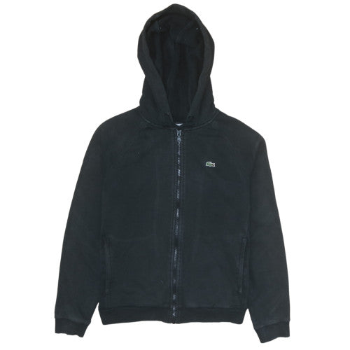 Lacoste Sport Women's Black Full Zip Hoodie Size M Cotton Blend